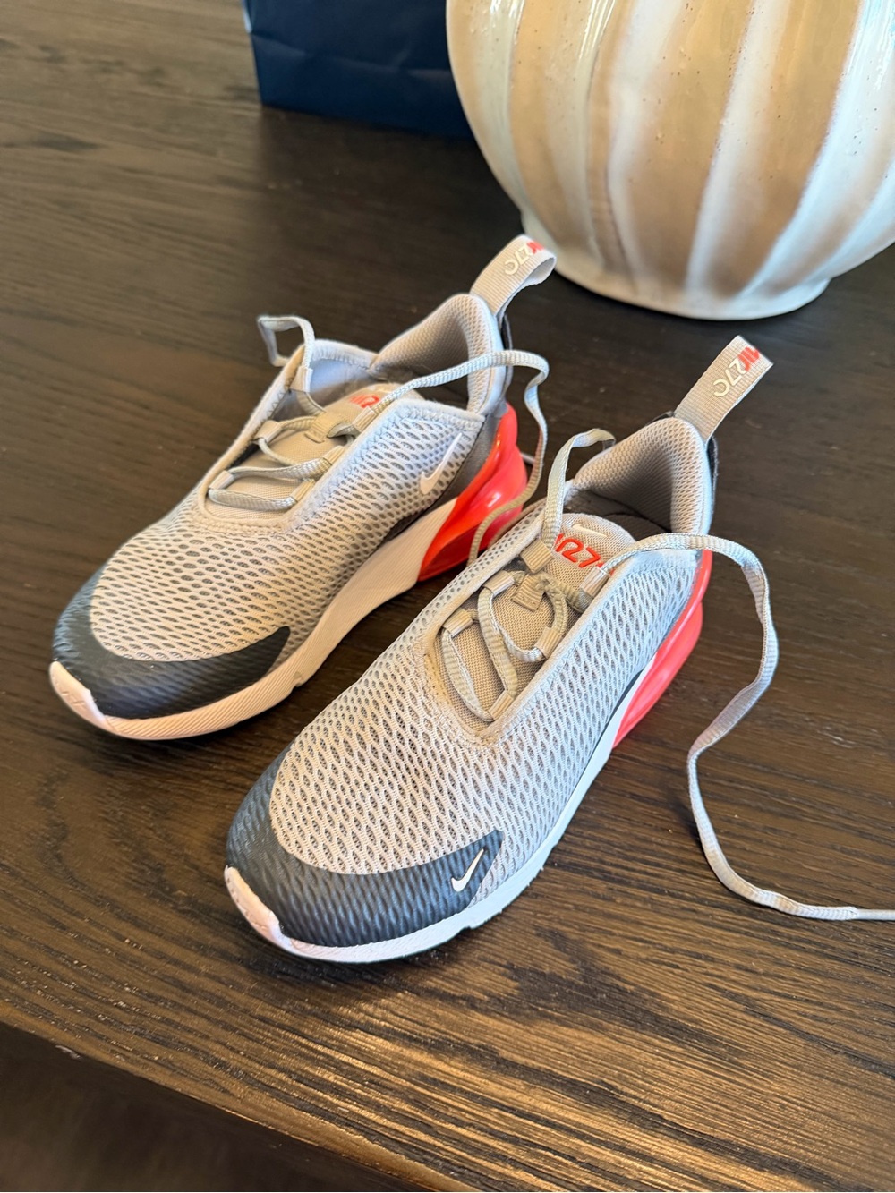 Nike Kids Lightweight Grey and Pink Accent Sneakers